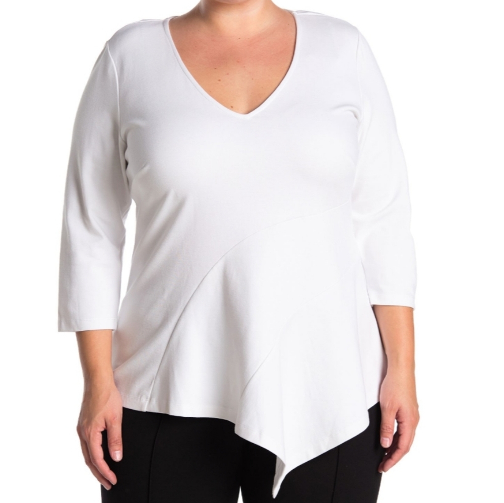 Eloquii Asymmetrical Peplum Top, sz 18